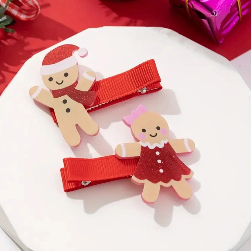 (2) Gingerbread Hair Clips New